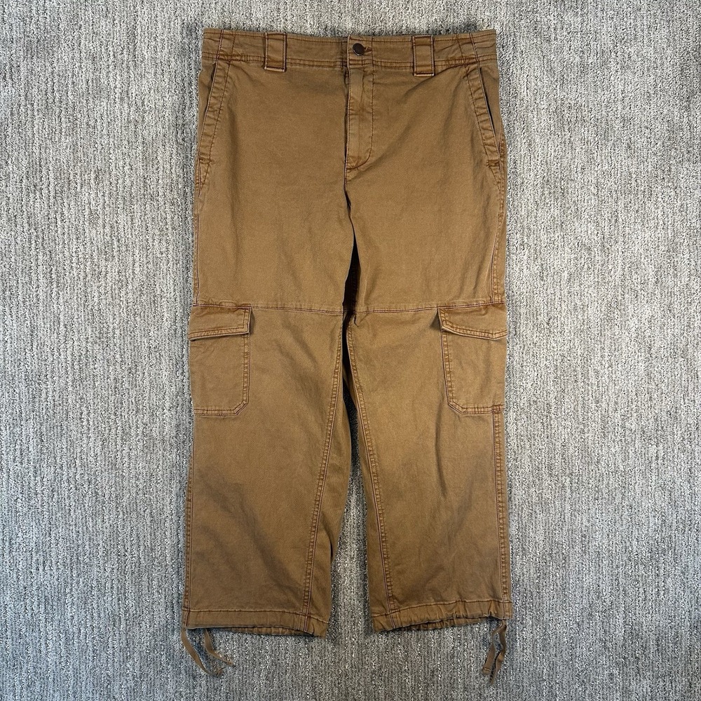 Old Navy Womens High Rise Balloon Leg Cargo Pants Tan Brown Size Large Baggy